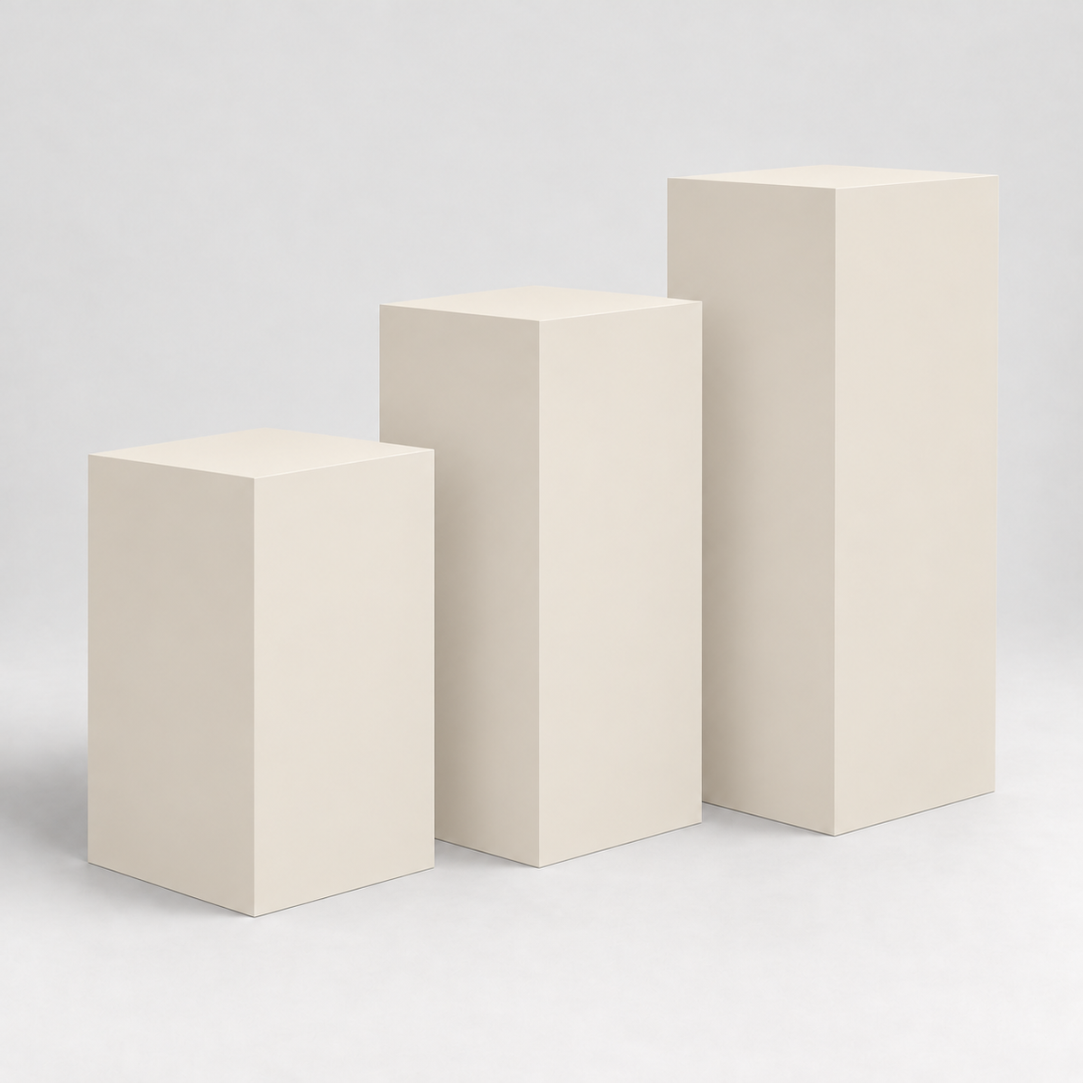 Painted Gallery Pedestal Trio in Shoji White SW 7042; representative color rendering.