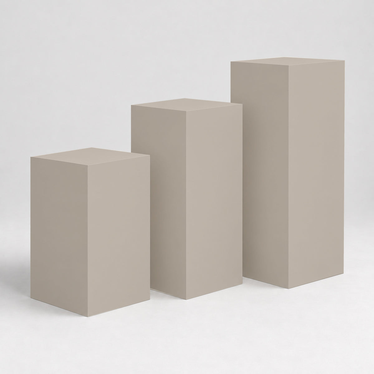 Painted Gallery Pedestal Trio in Amazing Gray SW 7044; representative color rendering.