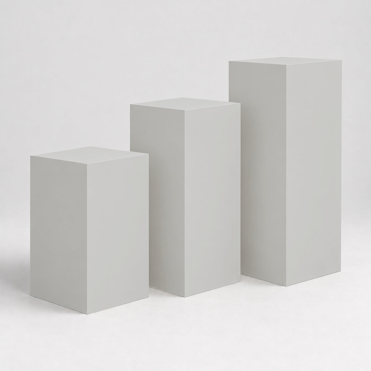 Painted Gallery Pedestal Trio in Passive SW 7064; representative color rendering.