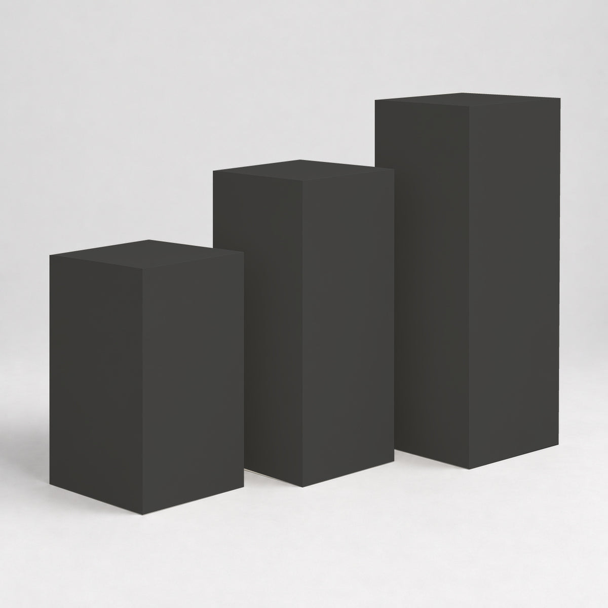 Painted Gallery Pedestal Trio in Iron Ore SW 7069; representative color rendering.