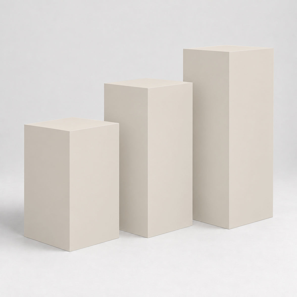 Painted Gallery Pedestal Trio in Egret White SW 7570; representative color rendering.