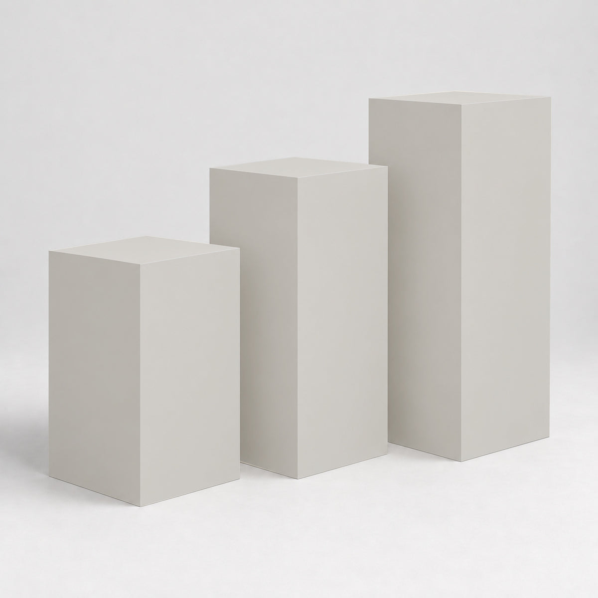 Painted Gallery Pedestal Trio in On the Rocks SW 7671; representative color rendering.