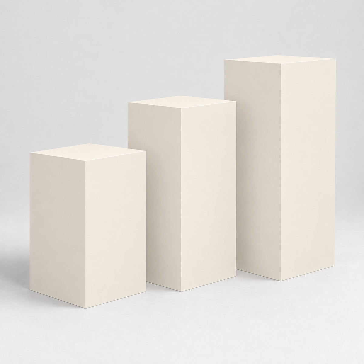 Painted Gallery Pedestal Trio in Shell White SW 8917; representative color rendering.