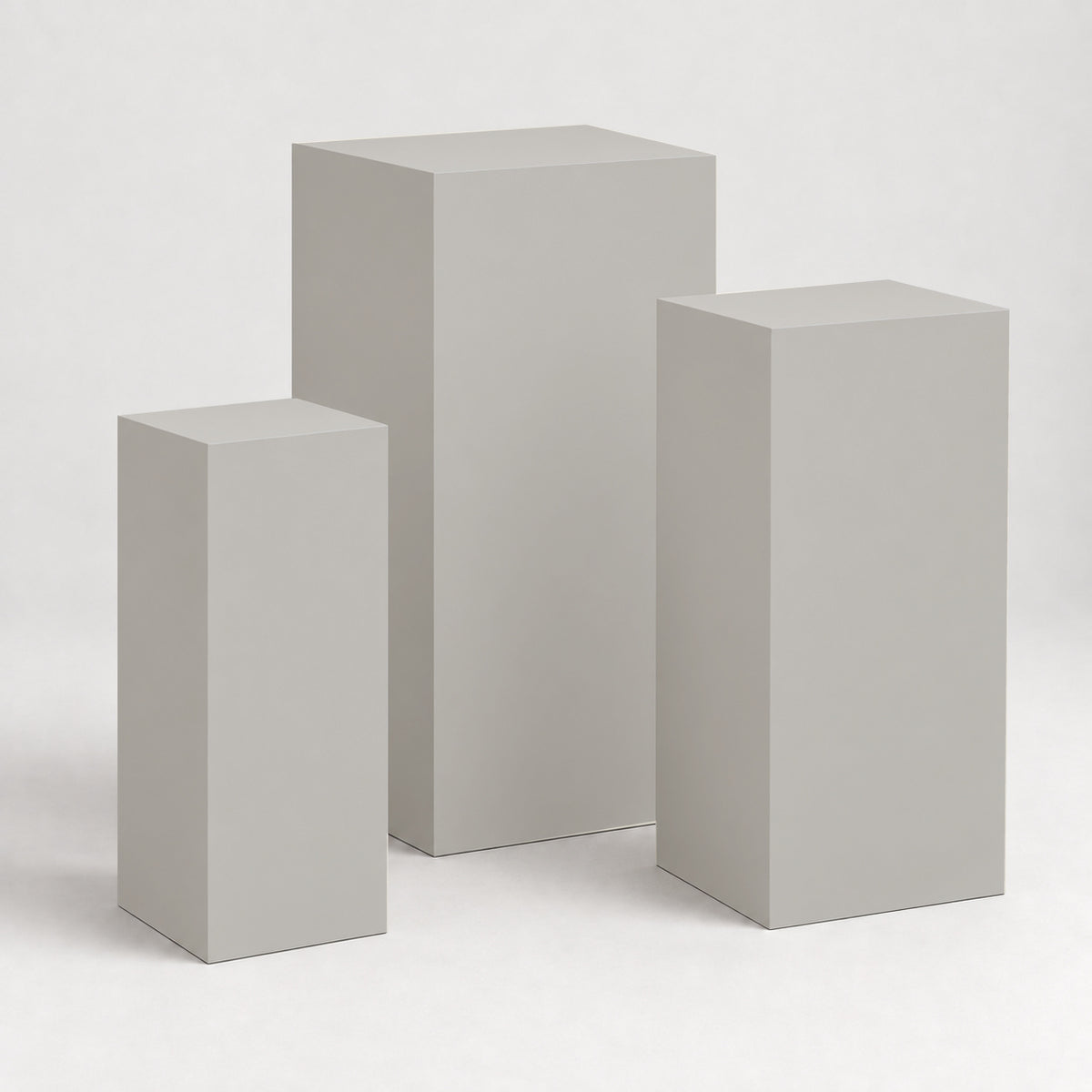 Painted Graduated Pedestal Trio in Light French Gray SW 0055; representative color rendering.