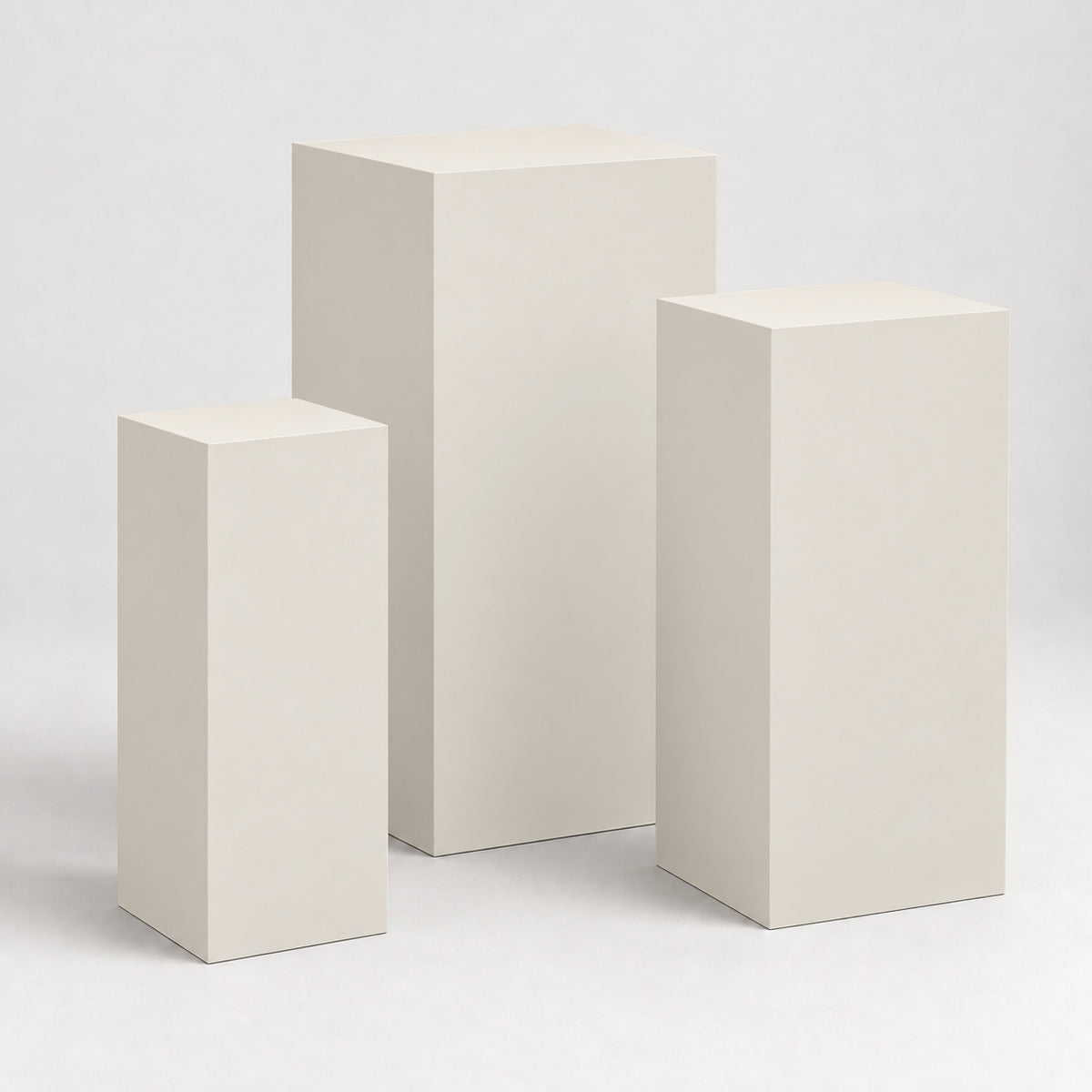 Painted Graduated Pedestal Trio in Heron Plume SW 6070; representative color rendering.