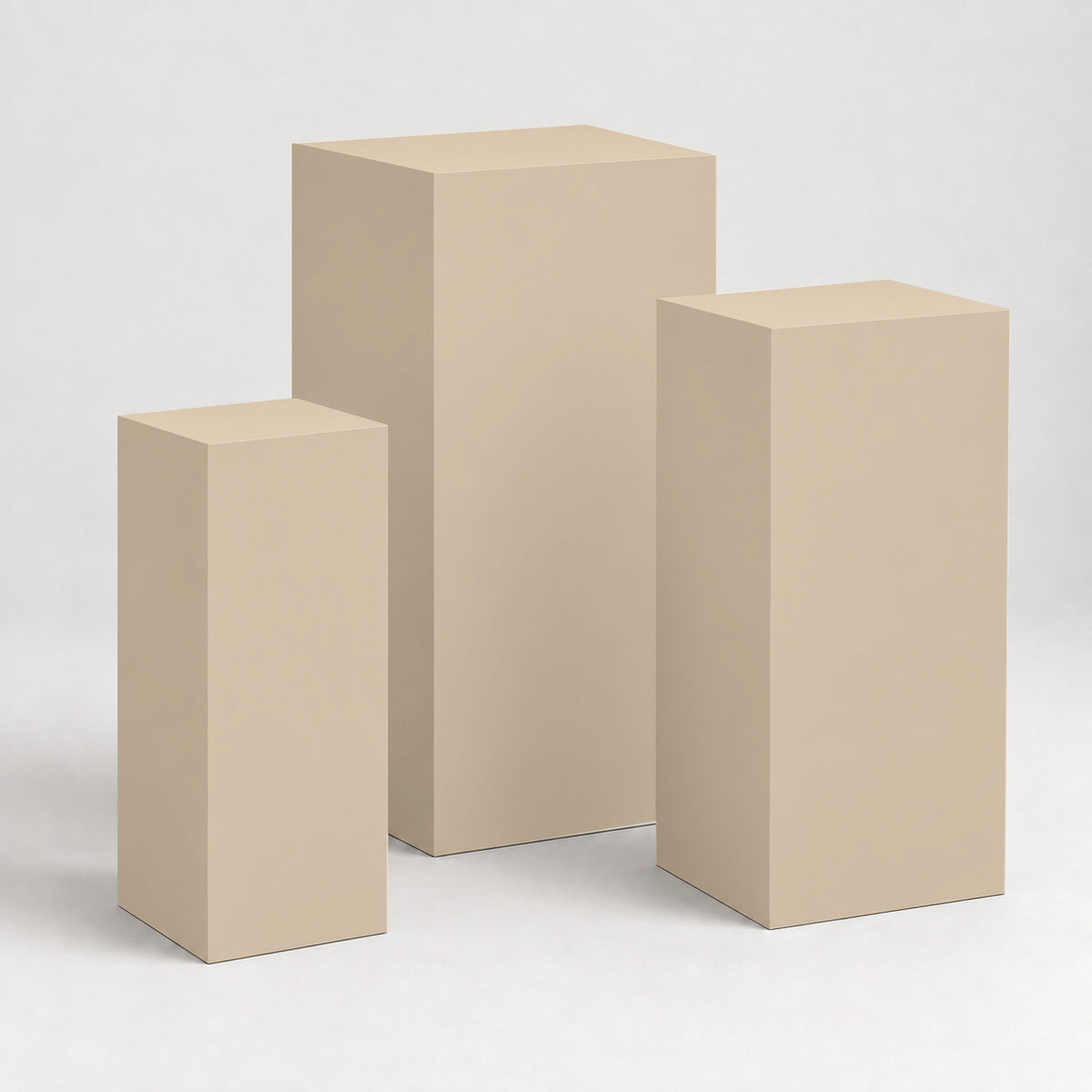 Painted Graduated Pedestal Trio in Kilim Beige SW 6106; representative color rendering.