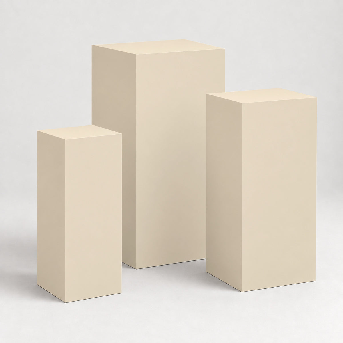Painted Graduated Pedestal Trio in Antique White SW 6119; representative color rendering.
