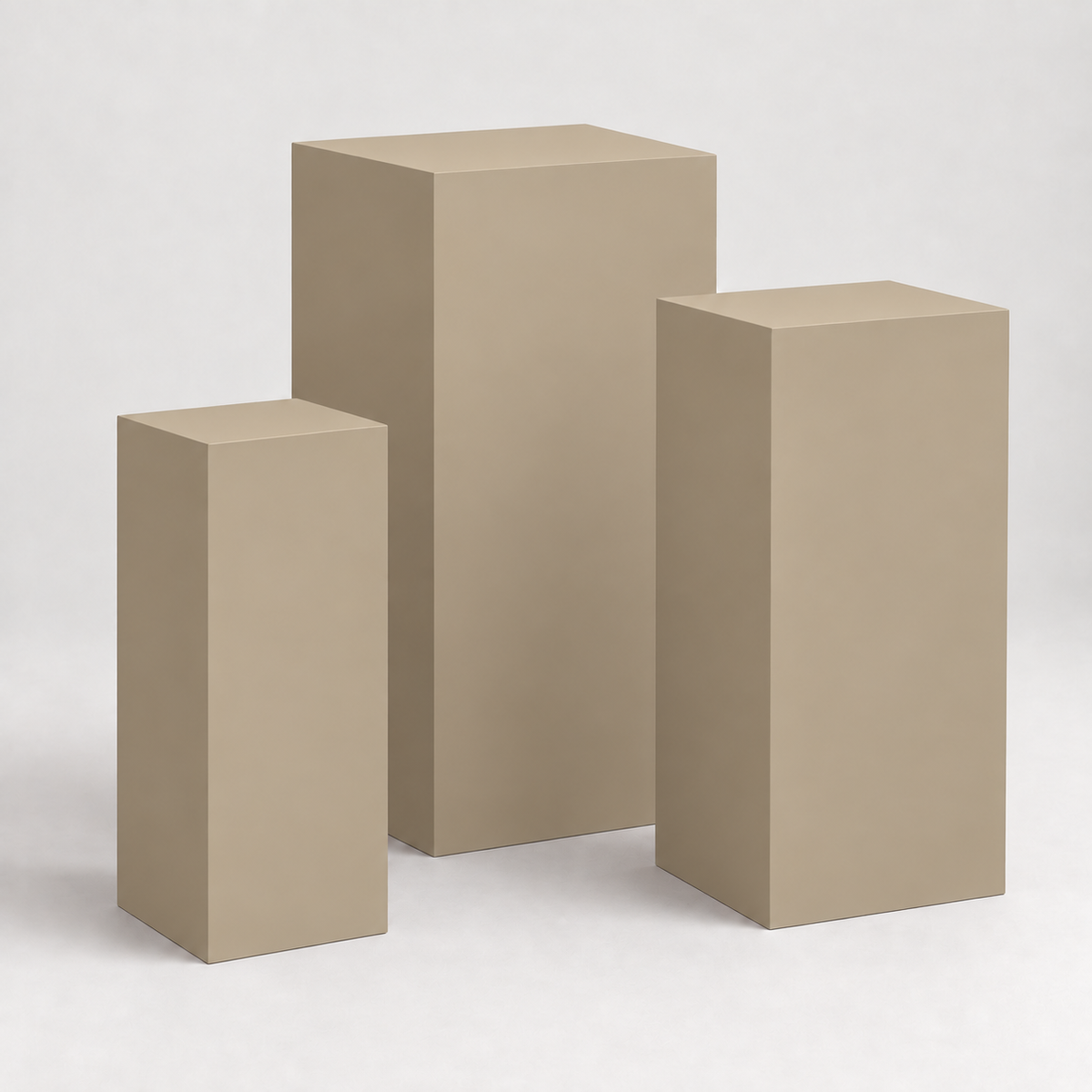 Painted Graduated Pedestal Trio in Universal Khaki SW 6150; representative color rendering.