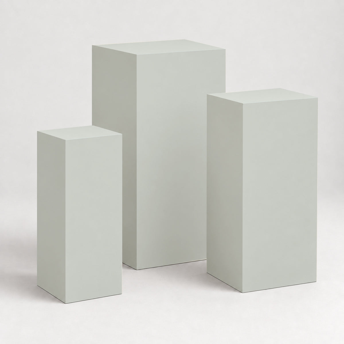 Painted Graduated Pedestal Trio in Sea Salt SW 6204; representative color rendering.
