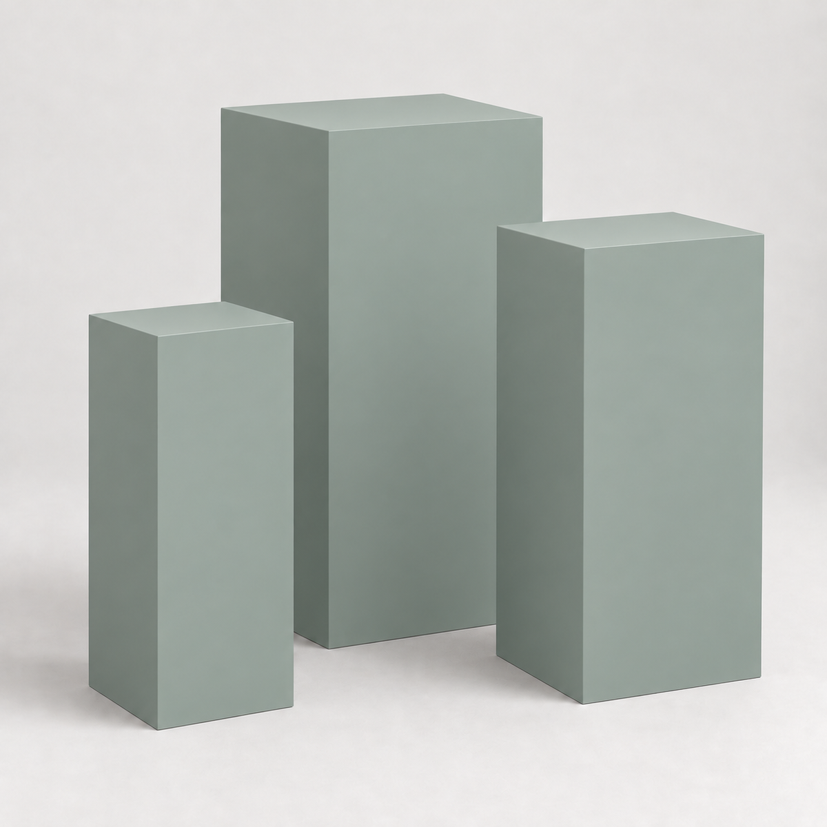 Painted Graduated Pedestal Trio in Halcyon Green SW 6213; representative color rendering.