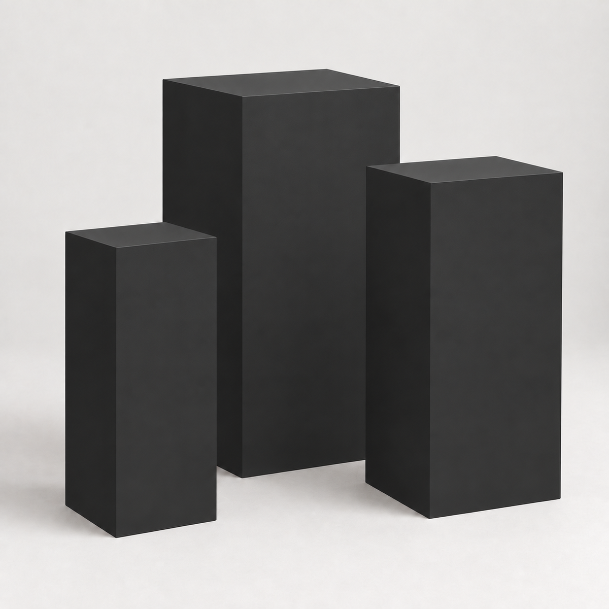 Painted Graduated Pedestal Trio in Tricorn Black SW 6258; representative color rendering.