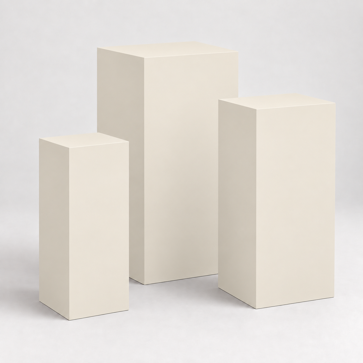 Painted Graduated Pedestal Trio in Dover White SW 6385; representative color rendering.