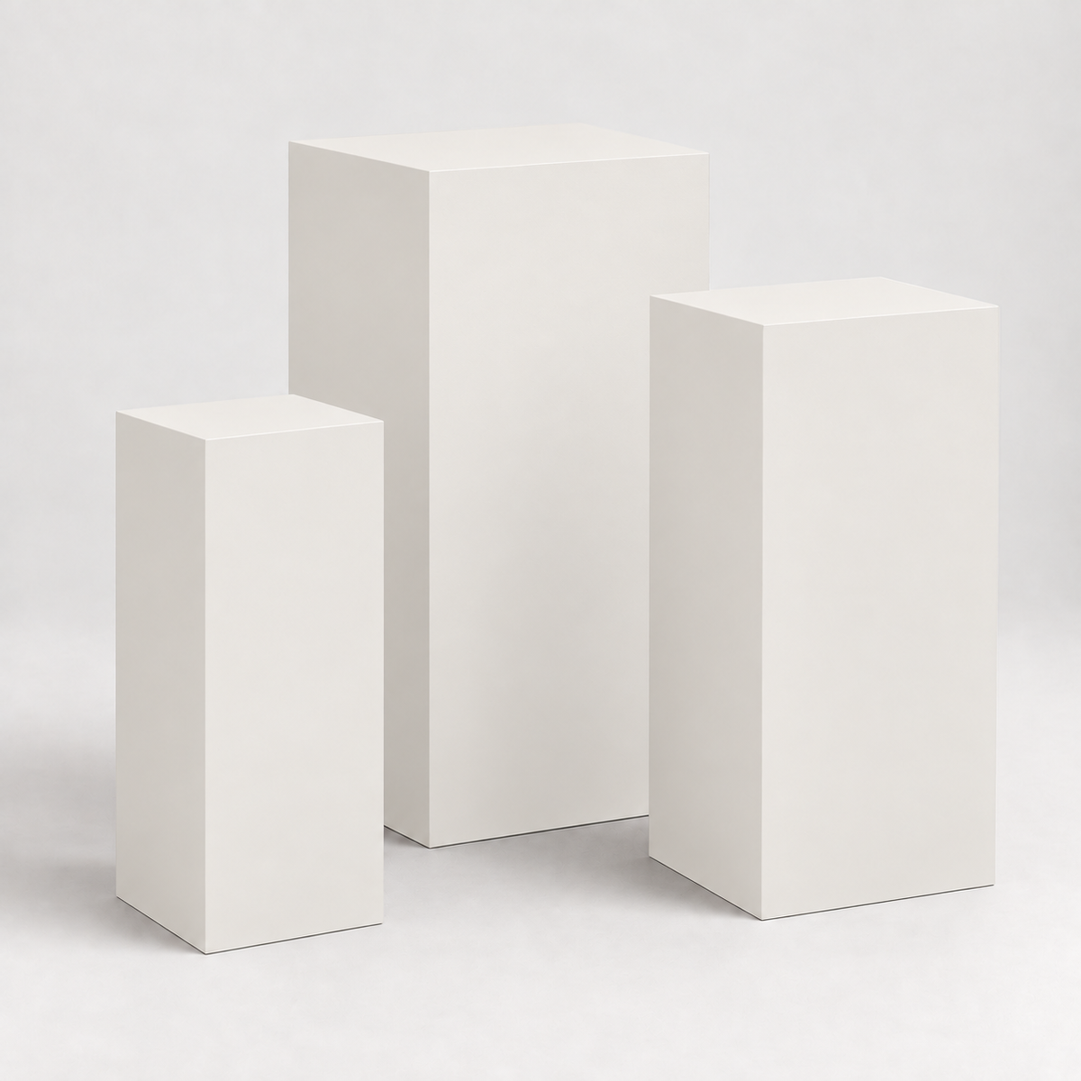 Painted Graduated Pedestal Trio in Snowbound SW 7004; representative color rendering.