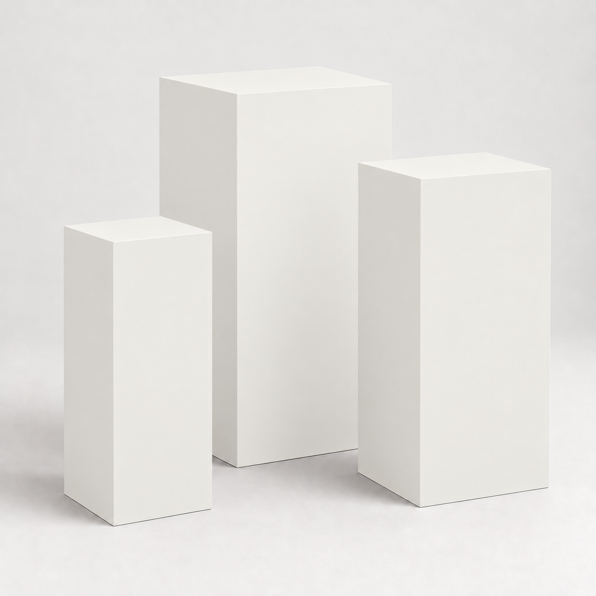 Painted Graduated Pedestal Trio in Pure White SW 7005; representative color rendering.