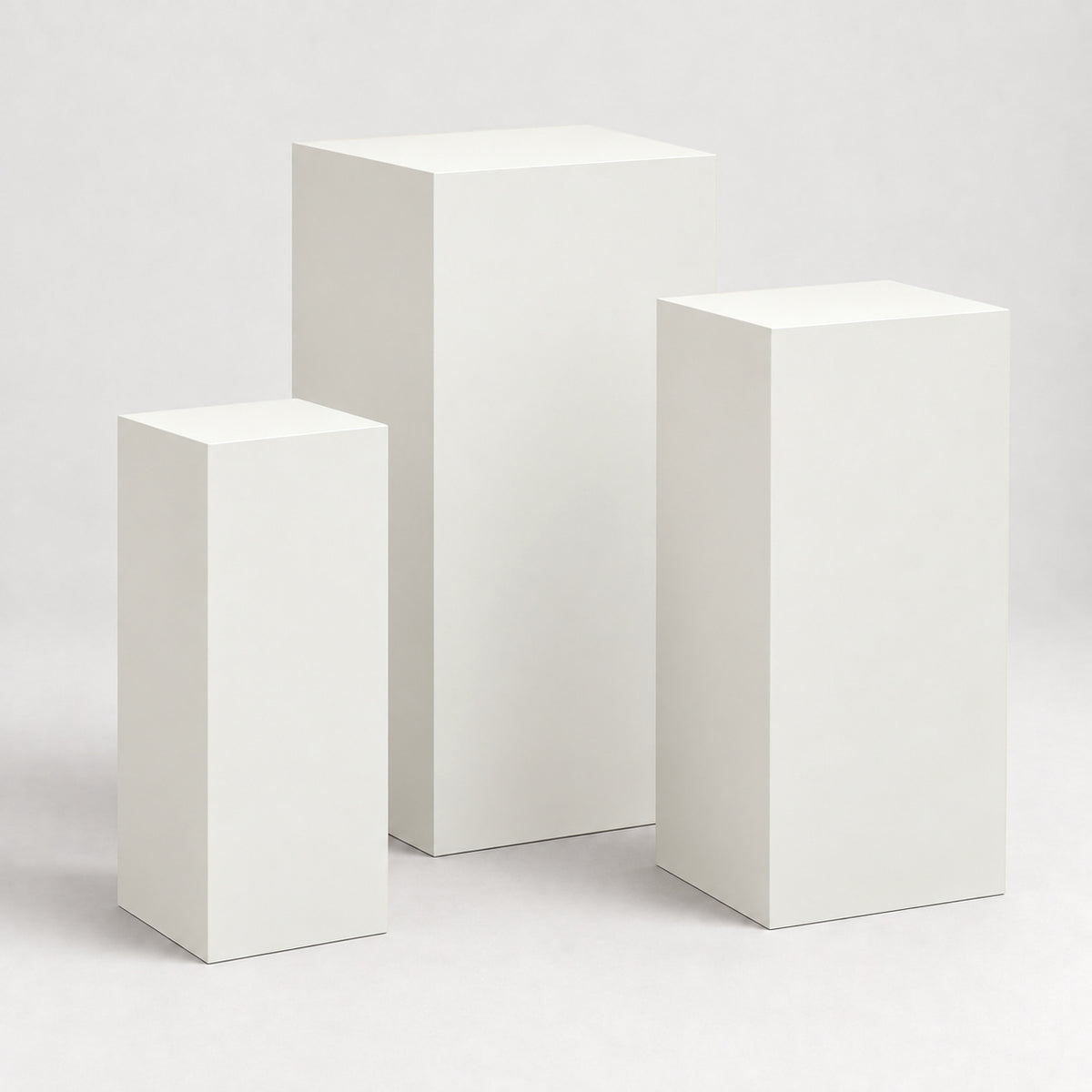 Painted Graduated Pedestal Trio in Extra White SW 7006; representative color rendering.