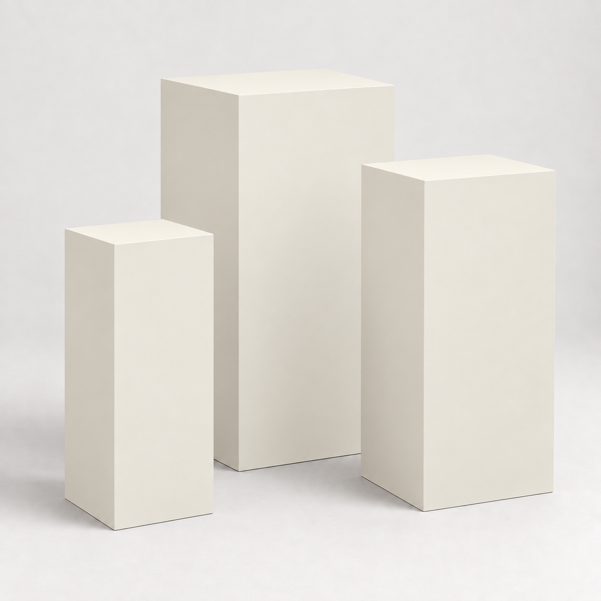 Painted Graduated Pedestal Trio in Alabaster SW 7008; representative color rendering.