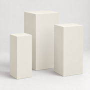 Painted Graduated Pedestal Trio in Alabaster SW 7008; representative color rendering.