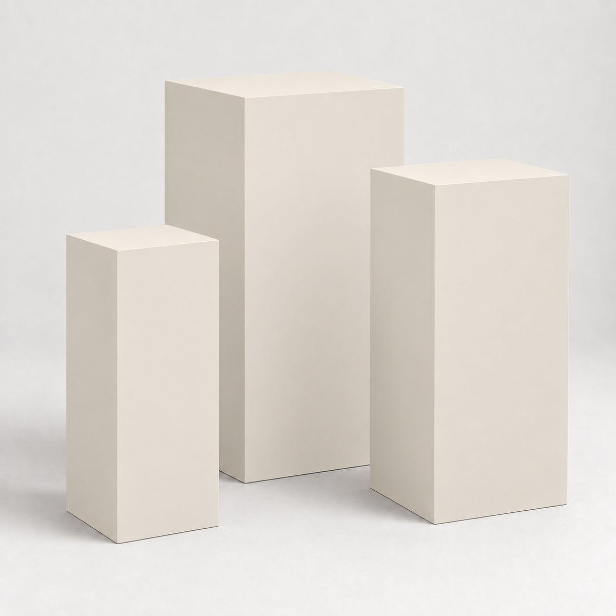 Painted Graduated Pedestal Trio in Pearly White SW 7009; representative color rendering.