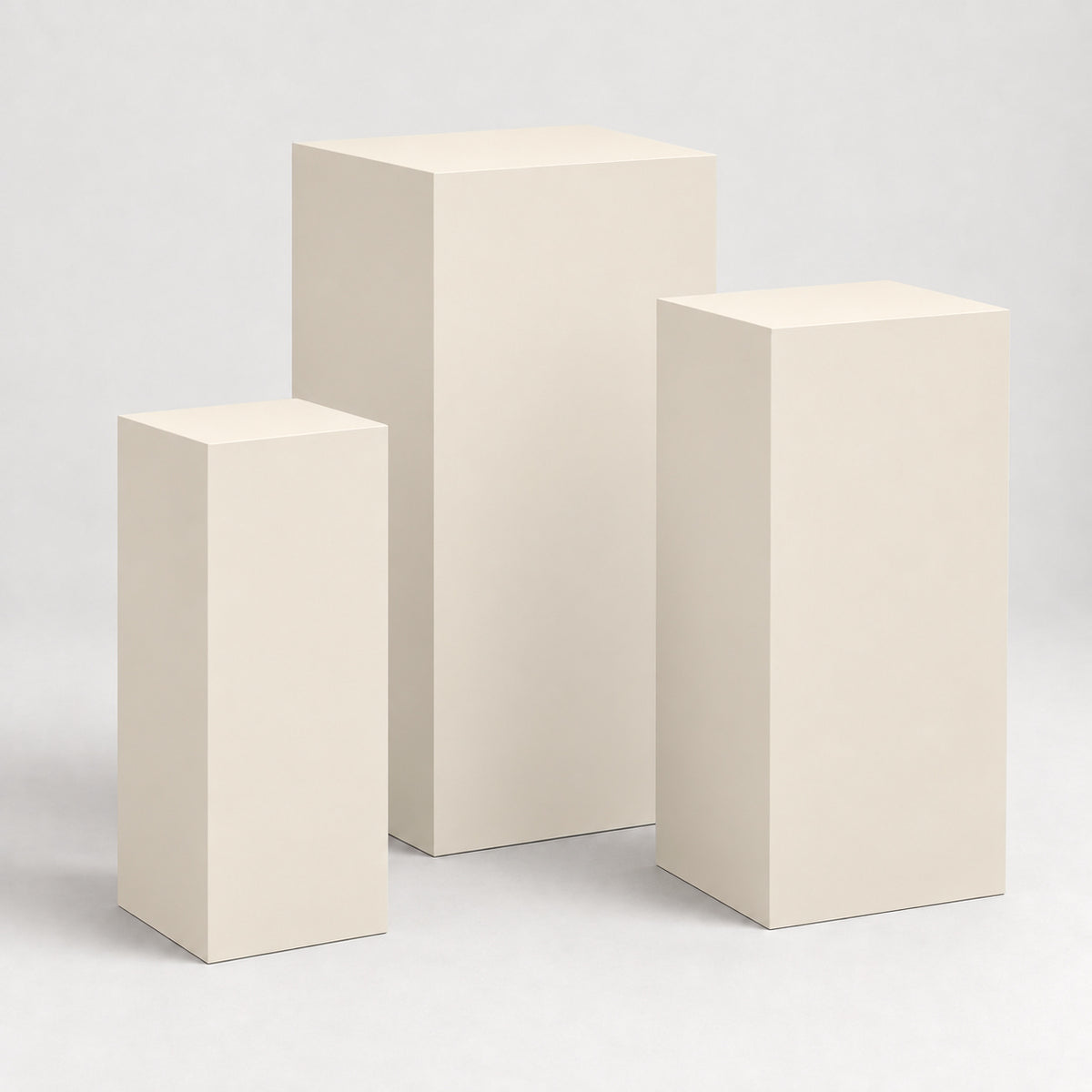 Painted Graduated Pedestal Trio in Creamy SW 7012; representative color rendering.