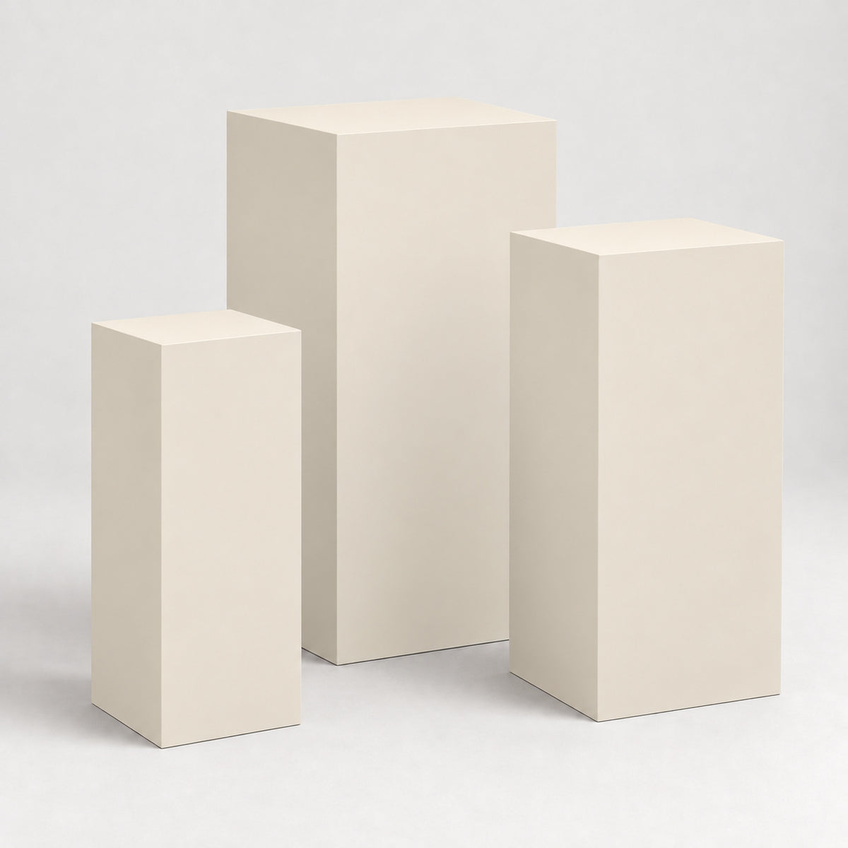 Painted Graduated Pedestal Trio in Ivory Lace SW 7013; representative color rendering.