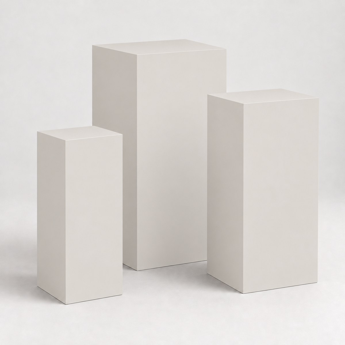 Painted Graduated Pedestal Trio in Eider White SW 7014; representative color rendering.