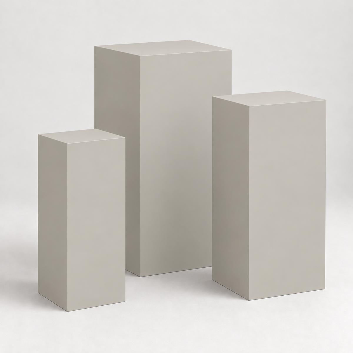 Painted Graduated Pedestal Trio in Repose Gray SW 7015; representative color rendering.