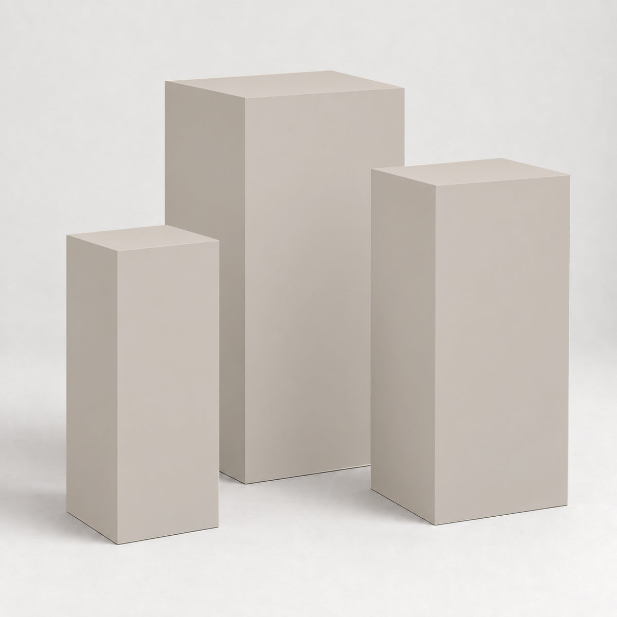 Painted Graduated Pedestal Trio in Alpaca SW 7022; representative color rendering.