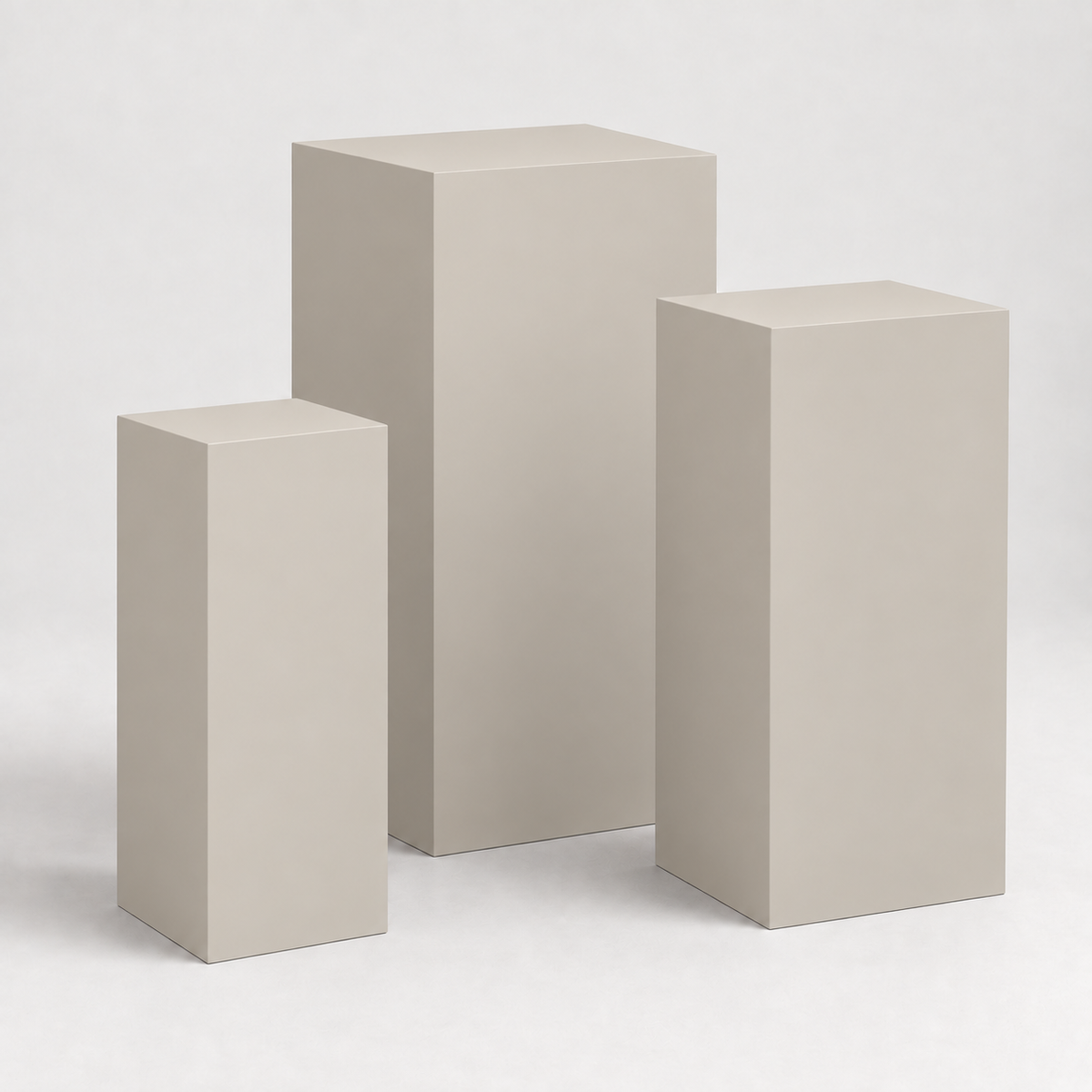Painted Graduated Pedestal Trio in Agreeable Gray SW 7029; representative color rendering.