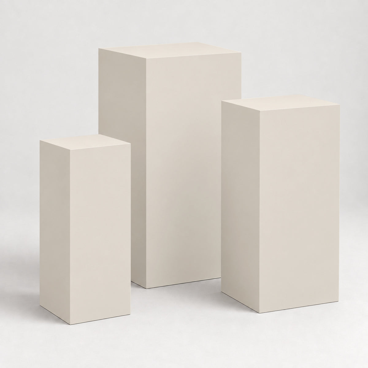 Painted Graduated Pedestal Trio in Aesthetic White SW 7035; representative color rendering.
