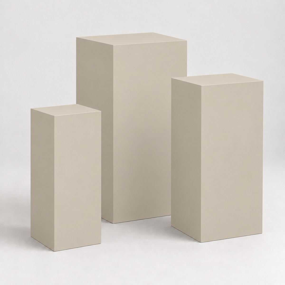 Painted Graduated Pedestal Trio in Accessible Beige SW 7036; representative color rendering.