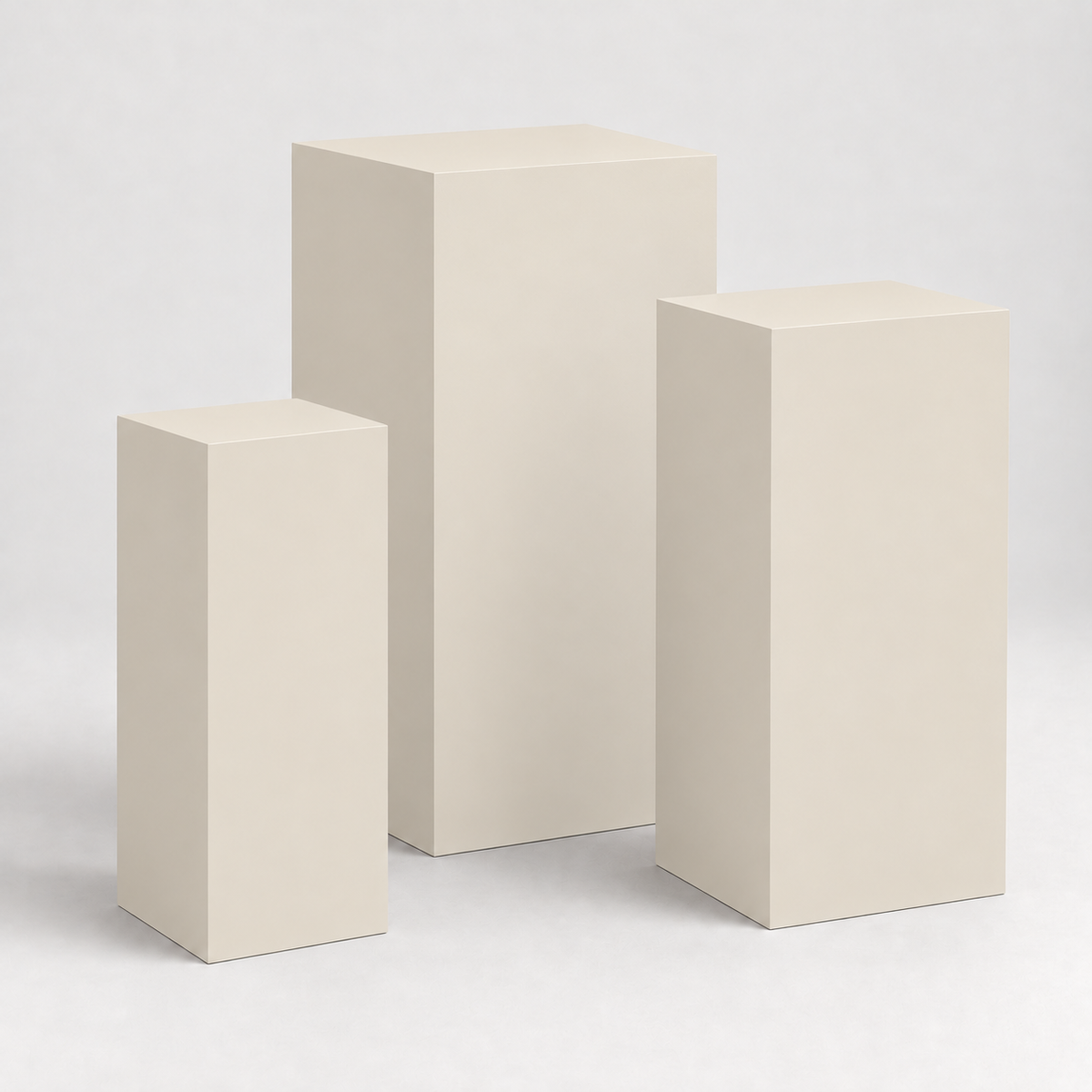 Painted Graduated Pedestal Trio in Shoji White SW 7042; representative color rendering.