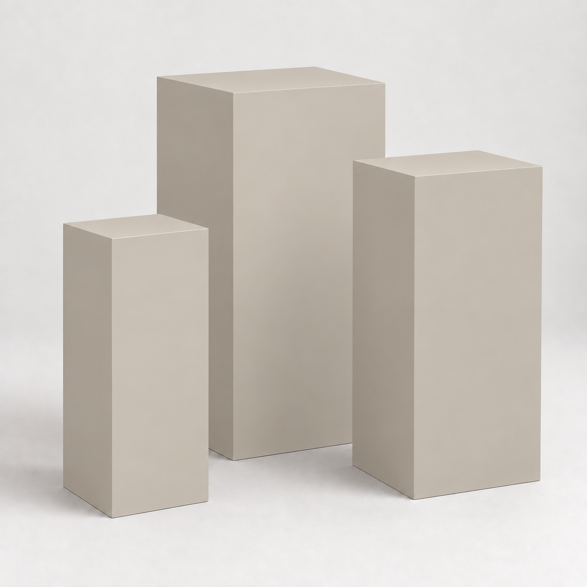 Painted Graduated Pedestal Trio in Worldly Gray SW 7043; representative color rendering.