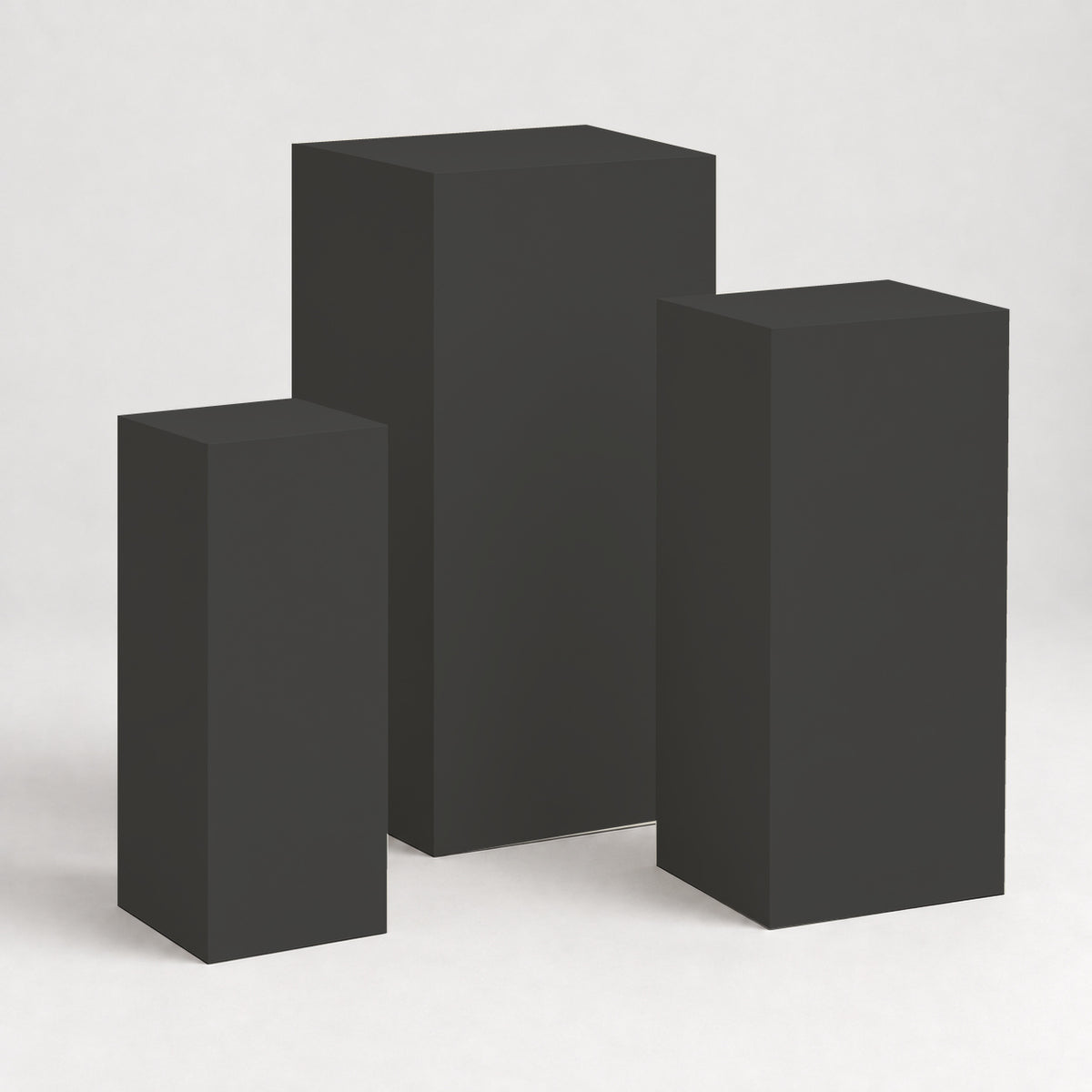 Painted Graduated Pedestal Trio in Iron Ore SW 7069; representative color rendering.