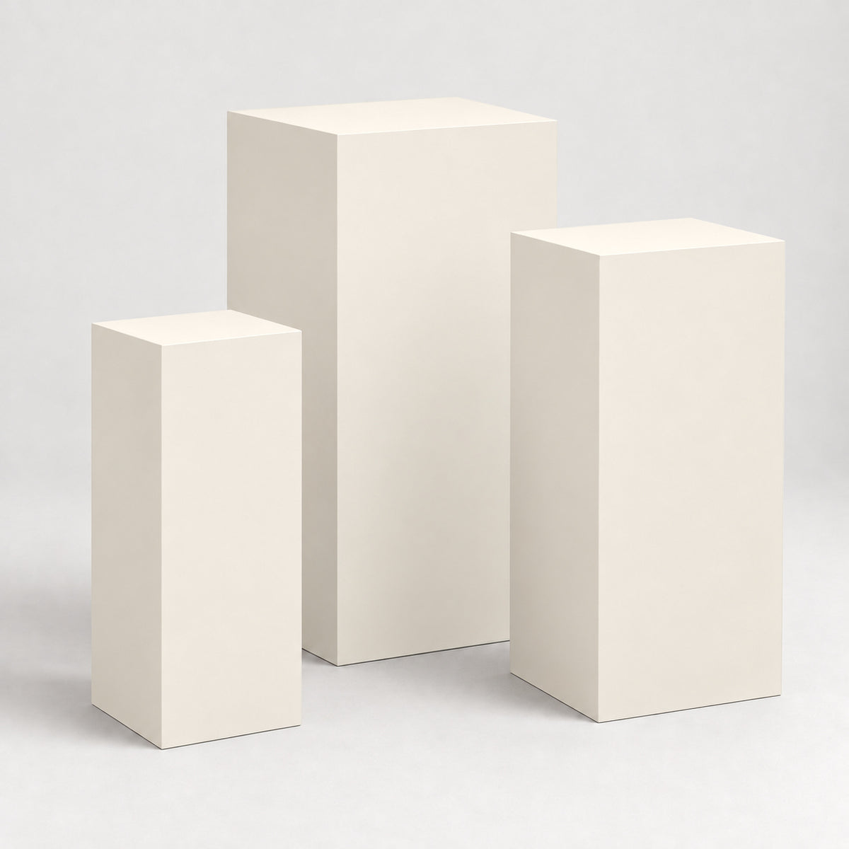 Painted Graduated Pedestal Trio in White Flour SW 7102; representative color rendering.