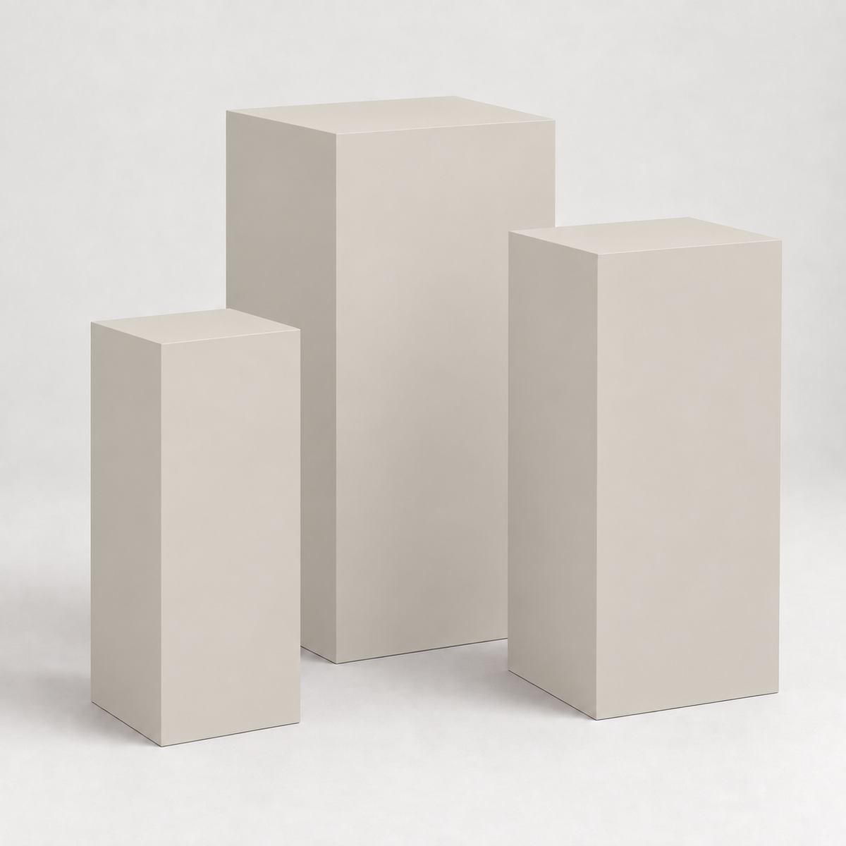 Painted Graduated Pedestal Trio in City Loft SW 7631; representative color rendering.