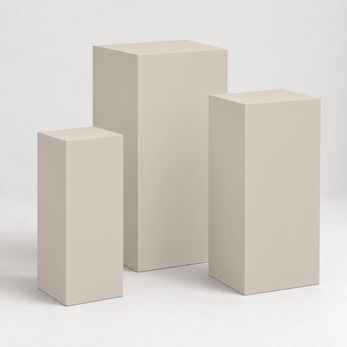 Painted Graduated Pedestal Trio in Modern Gray SW 7632; representative color rendering.