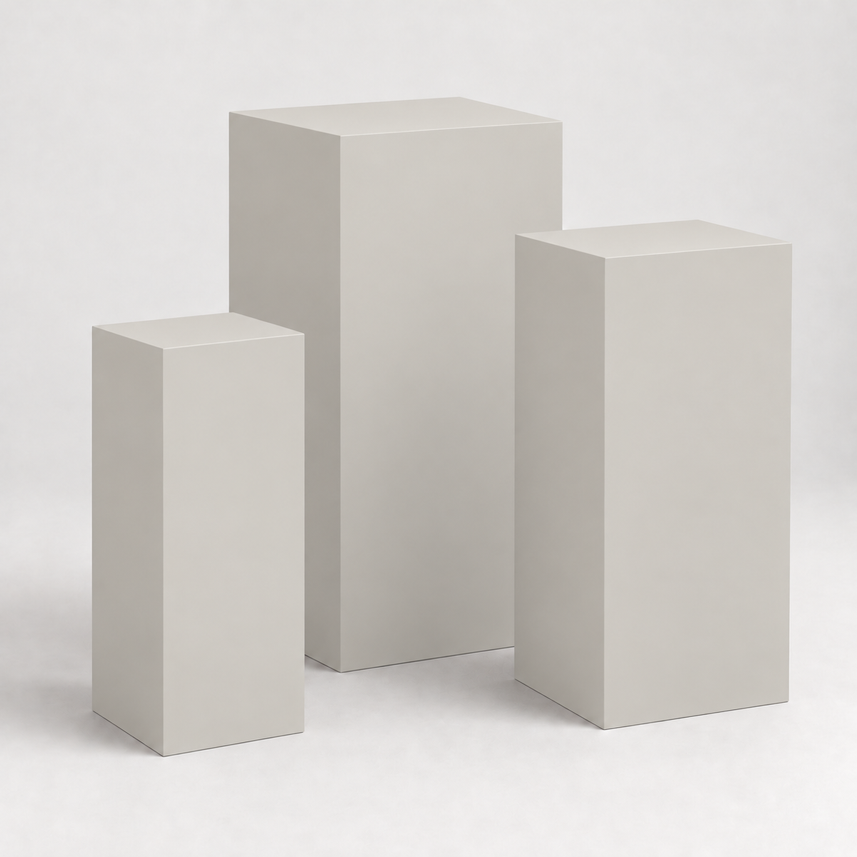 Painted Graduated Pedestal Trio in Crushed Ice SW 7647; representative color rendering.