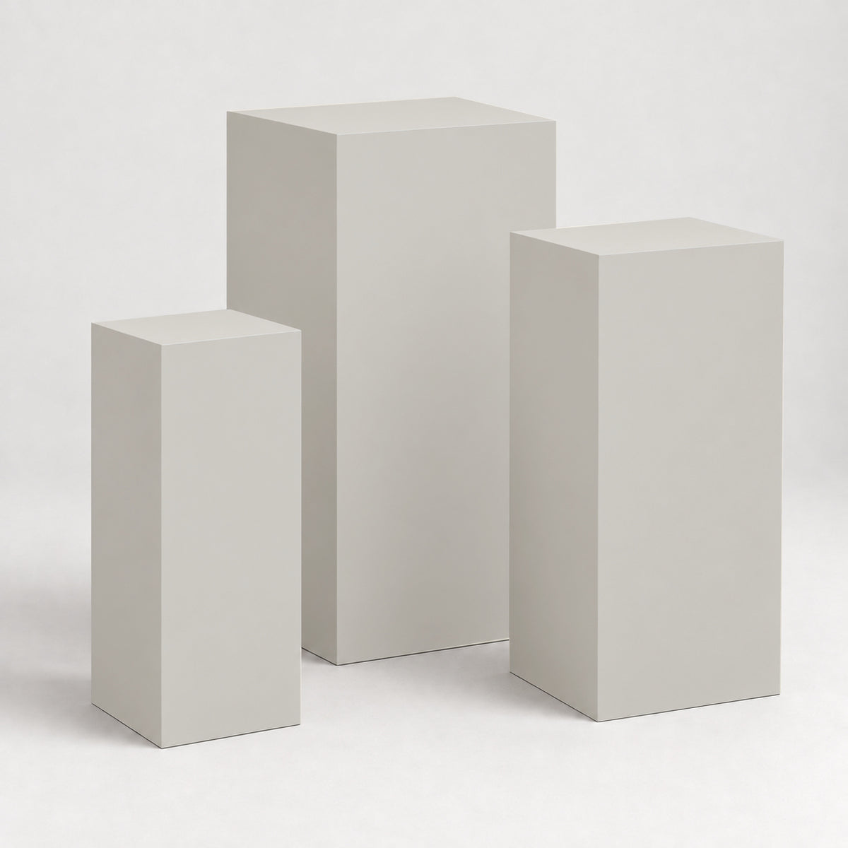 Painted Graduated Pedestal Trio in On the Rocks SW 7671; representative color rendering.