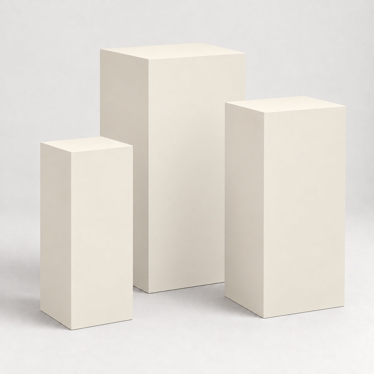 Painted Graduated Pedestal Trio in Shell White SW 8917; representative color rendering.