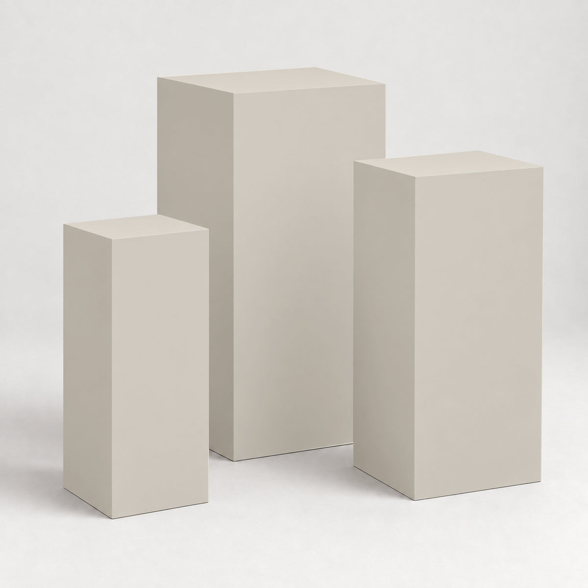 Painted Graduated Pedestal Trio in Gossamer Veil SW 9165; representative color rendering.