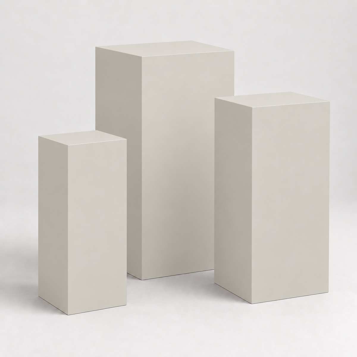 Painted Graduated Pedestal Trio in Drift of Mist SW 9166; representative color rendering.