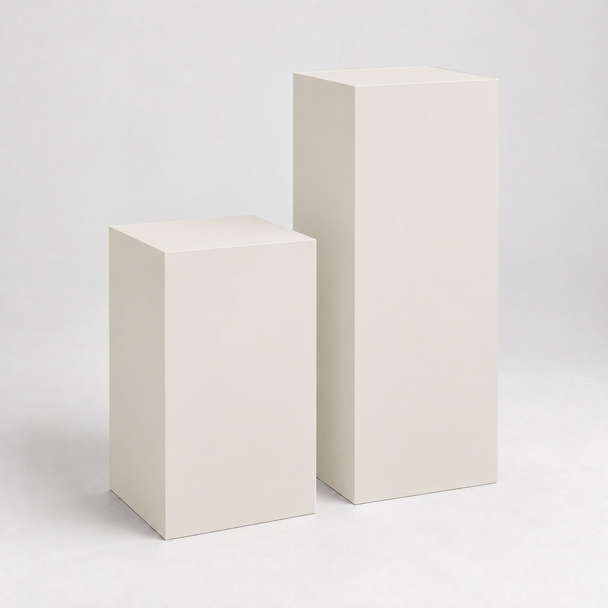Painted Display Pedestal Pair in Heron Plume SW 6070; representative color rendering.