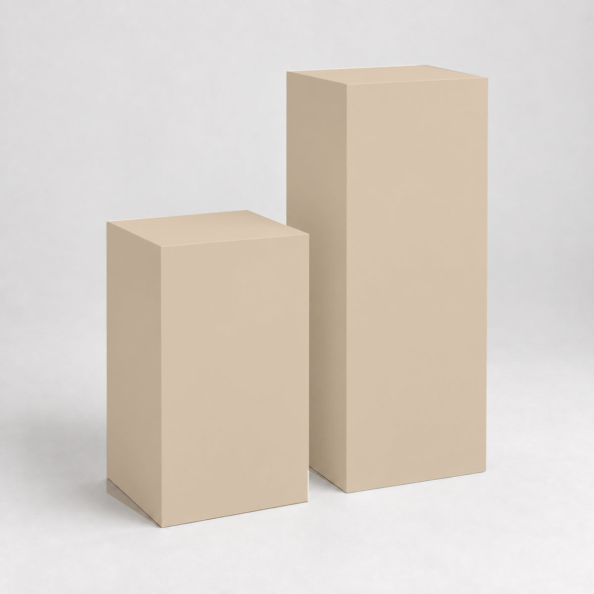 Painted Display Pedestal Pair in Kilim Beige SW 6106; representative color rendering.