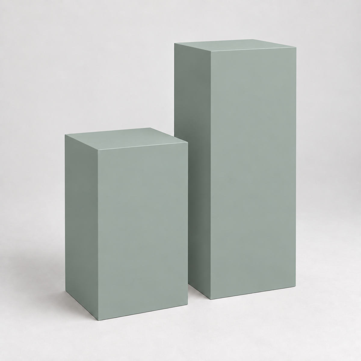 Painted Display Pedestal Pair in Halcyon Green SW 6213; representative color rendering.