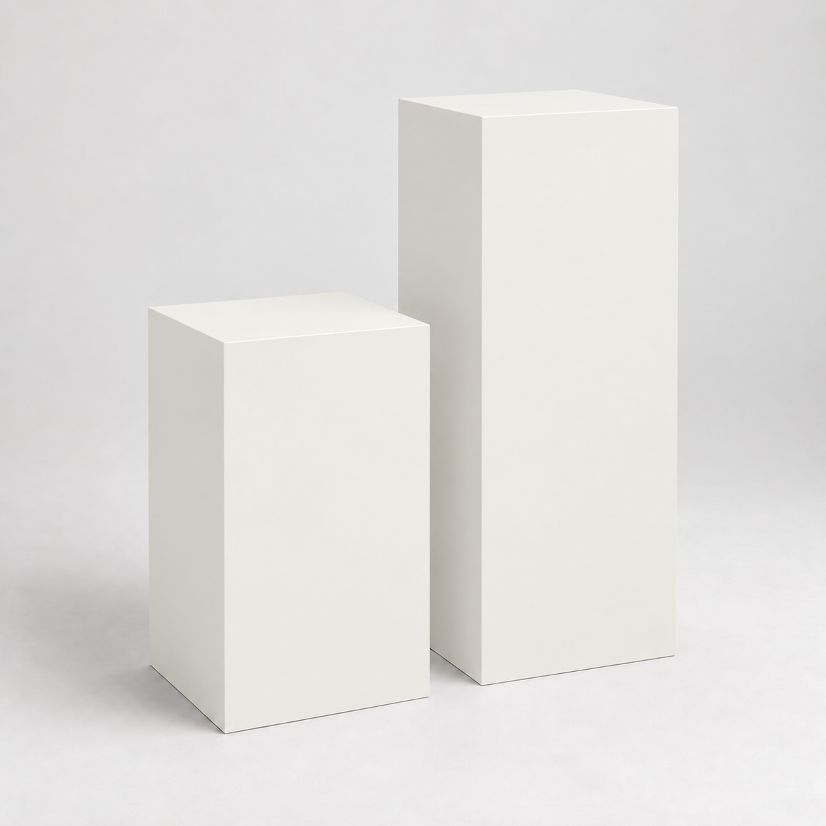 Painted Display Pedestal Pair in Pure White SW 7005; representative color rendering.