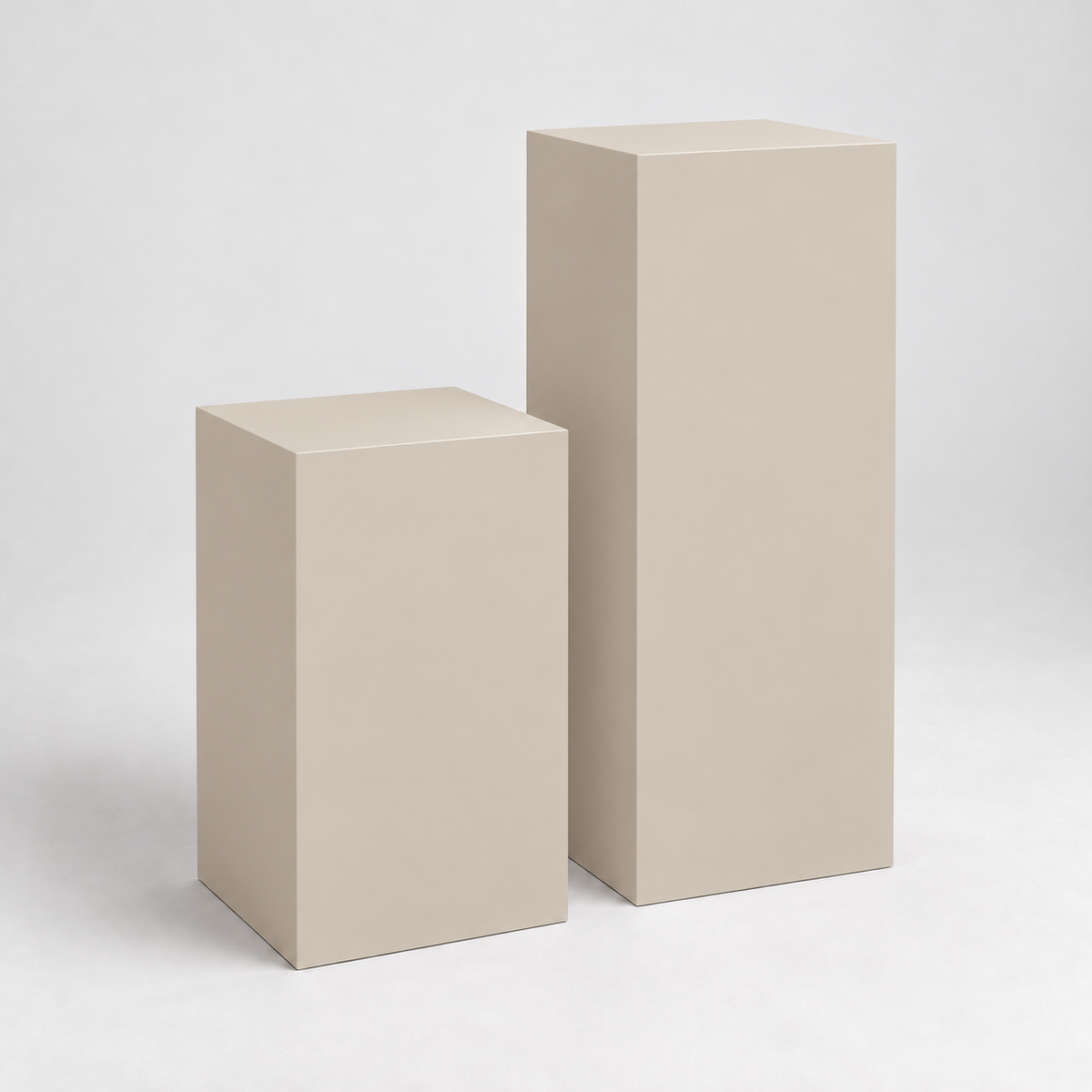 Painted Display Pedestal Pair in Accessible Beige SW 7036; representative color rendering.