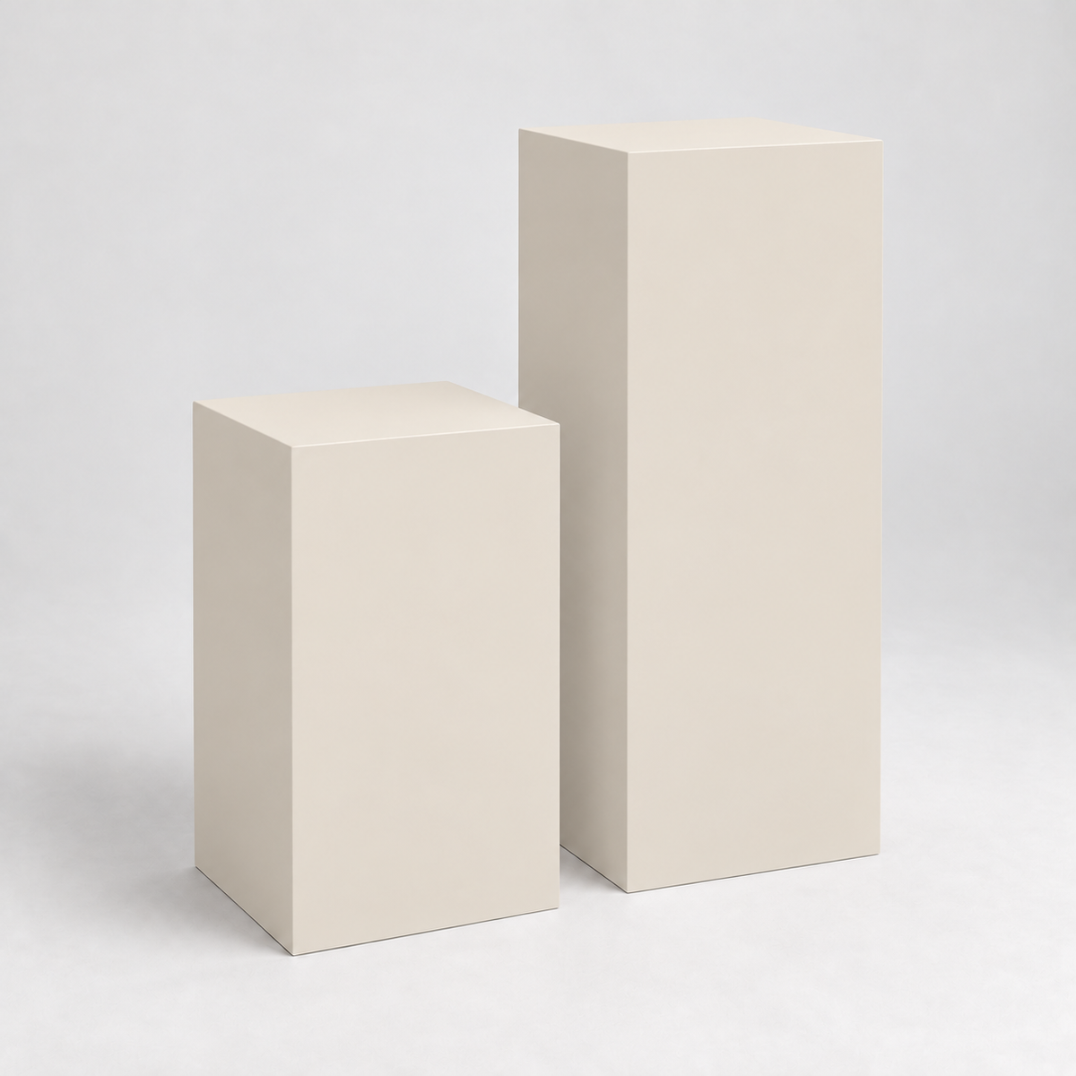 Painted Display Pedestal Pair in Shoji White SW 7042; representative color rendering.