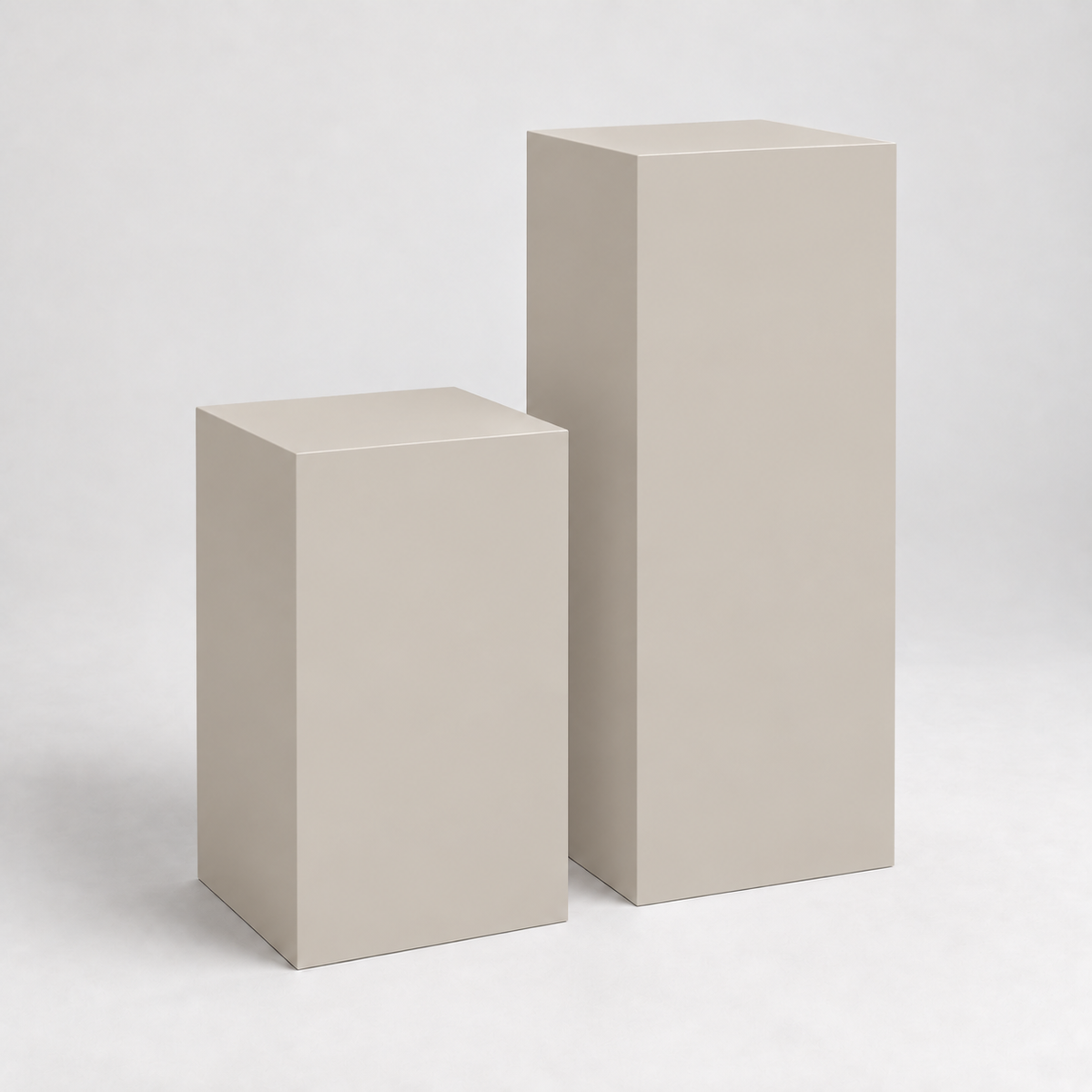 Painted Display Pedestal Pair in Worldly Gray SW 7043; representative color rendering.