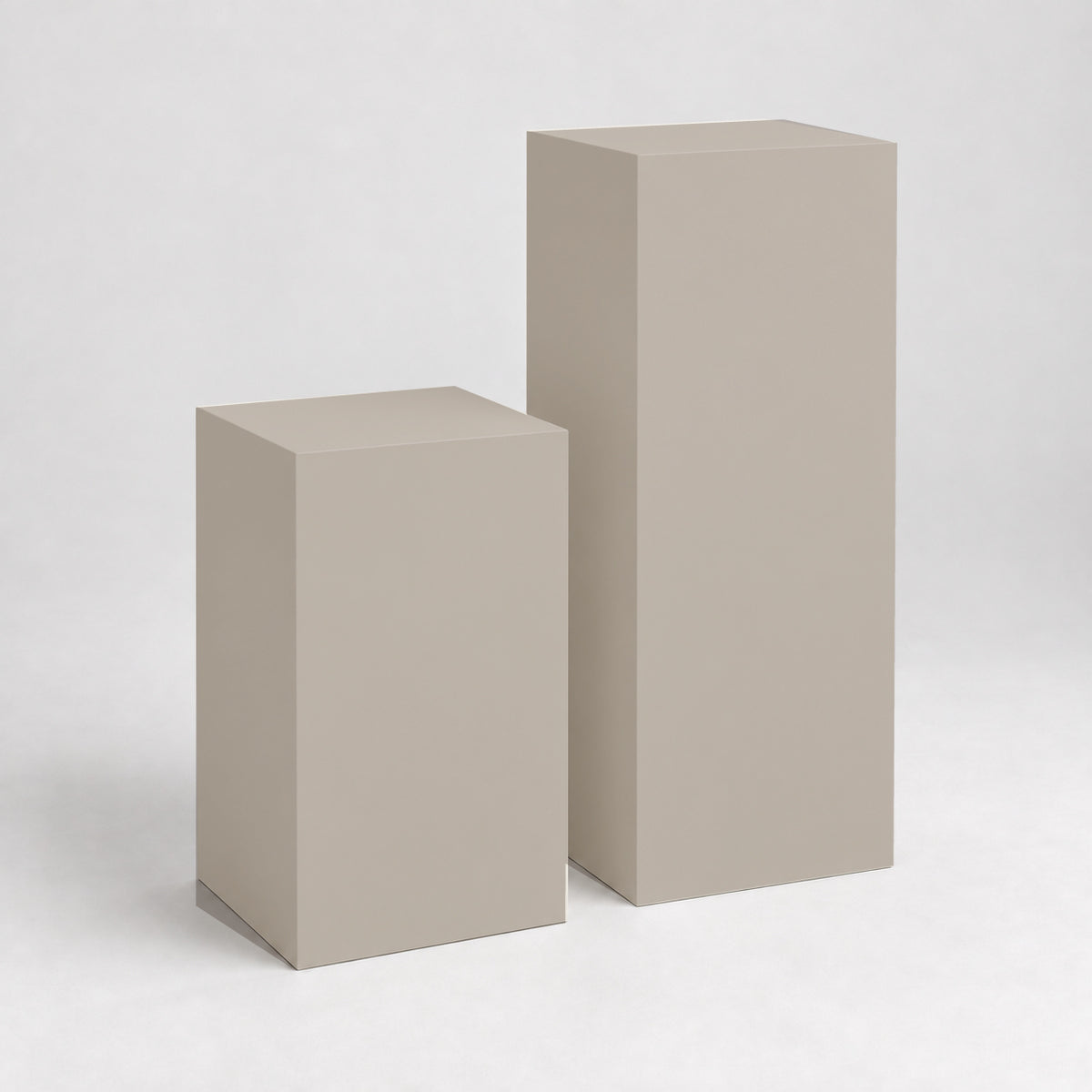 Painted Display Pedestal Pair in Amazing Gray SW 7044; representative color rendering.