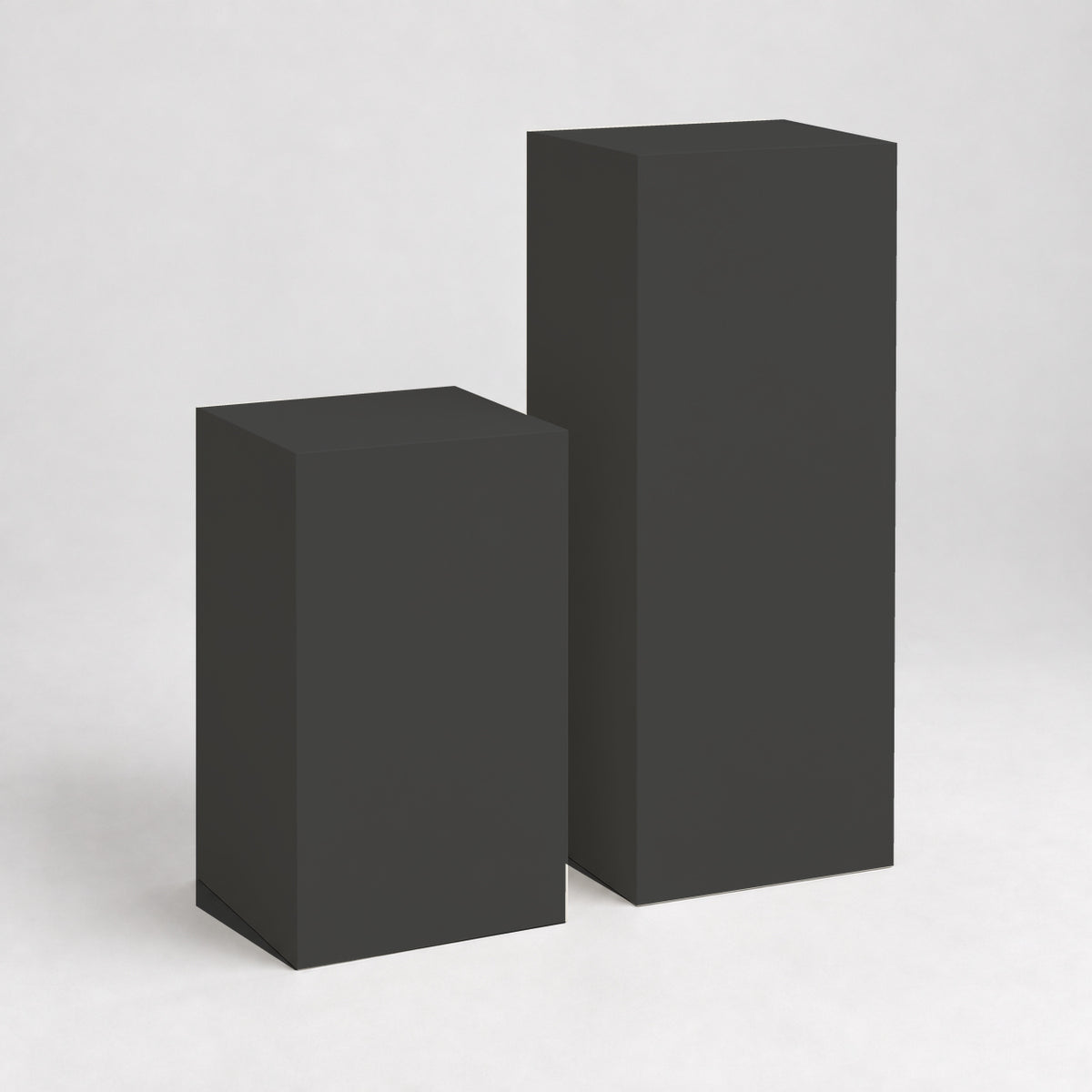 Painted Display Pedestal Pair in Iron Ore SW 7069; representative color rendering.